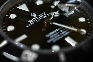 Close-up-on-a-Rolex-watch