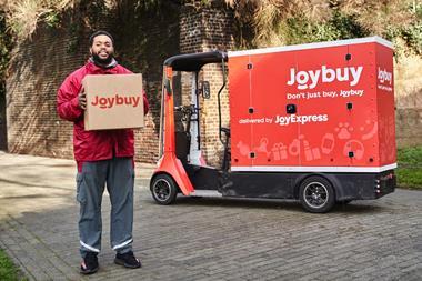 Joybuy courier carrying parcel