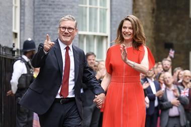 Keir Starmer and Victoria Starmer at Downing Street