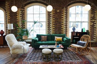 Styled living room shot showing refurbished furniture
