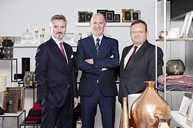 Nigel Oddy (centre) will replace John King (right) as chief executive
