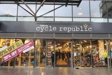 The Cycle Republic fascia features the name of parent company Halfords