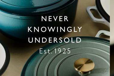 John Lewis advertising banner. Text reads: Never Knowingly Undersold, Est. 1925. It's more than just a price promise. It's the quality you expect. And the service you rely on.