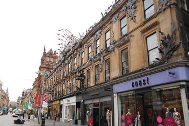 The number of empty shops on Scotland’s high streets has fallen in the past year