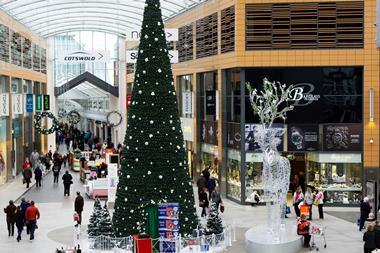 Shopping centre with Christmas displays