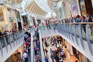 Footfall in the three months to January was 1.8% up on a year ago thanks largely to an increase in out-of-town shopping