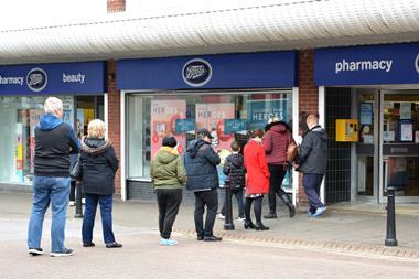 Social distancing shop queue
