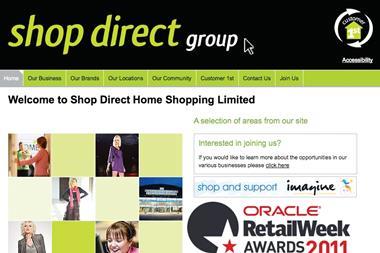 Shop Direct's website