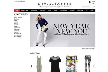 Net-a-Porter’s website offers a mix of editorial content and ecommerce