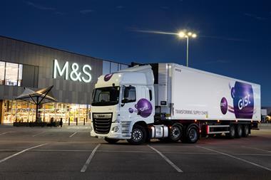 Gist lorry outside M&S store