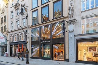 Exterior of Bang & Olufsen’s New Bond Street store