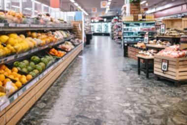Fruit aisle in a supermarket