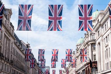 Regent Street UK flags