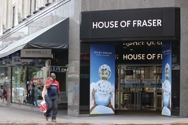 House of Fraser said menswear performed strongly during the first half