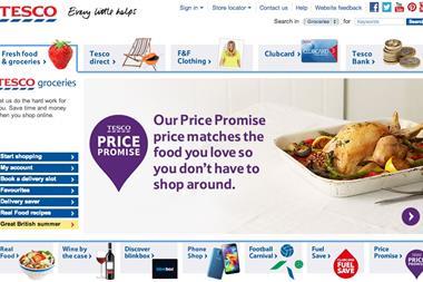 Tesco has inked a deal with House of Fraser to sell the premium department store group’s goods through its website.