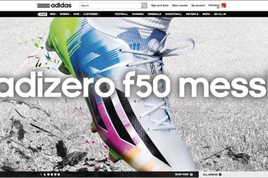 Evocative, full-screen imagery and a slick carousel on Adidas.co.uk