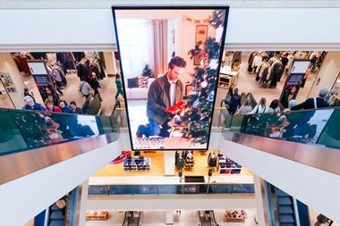 Large retail media screen in John Lewis Bluewater store