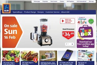 Aldi serves the desktop site when browsing on a mobile