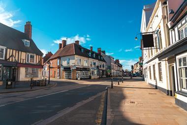 Empty high street in Northamtonshire