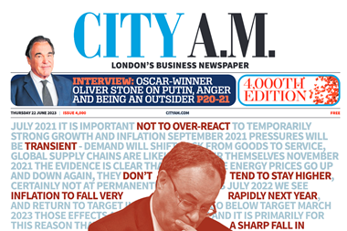 City AM 4000th issue frontpage