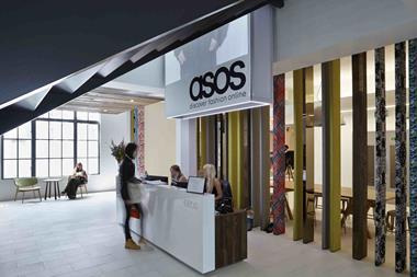 People at front desk of Asos HQ