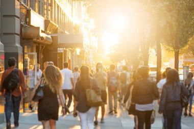 Sunny shopping street