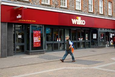 Wilko store with person walking past