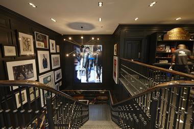 The feature staircase at Hacketts, Regent St