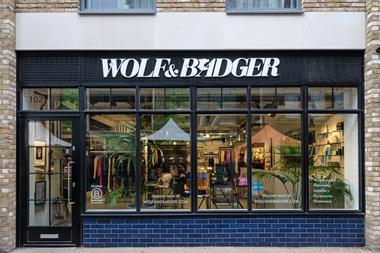 Exterior of Wolf & Badger's Soho store