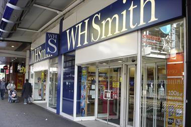 WHSmith recorded a 3% rise in trading profits to £74m but like-for-like sales fell 5%