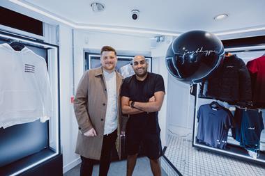 Posed photo of Hype founders Liam Green and Bav Samani in the Carnaby Street store
