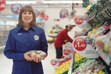 Tesco’s campaign shows staff explaining that prices have been cut on 3,000 lines