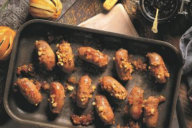 If you don't fancy pigs in blankets, the Co-operative Food's sticky sausages with a honey and mustard glaze and popping crackling provide a unique alterative.