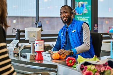 Aldi colleague working in a store