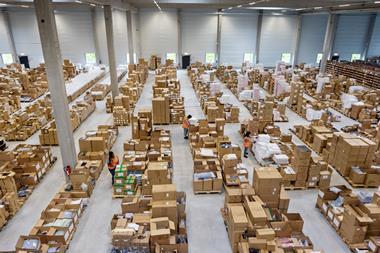 Large supply chain warehouse