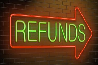 Refunds sign