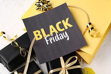 Black friday gift wrapped packages