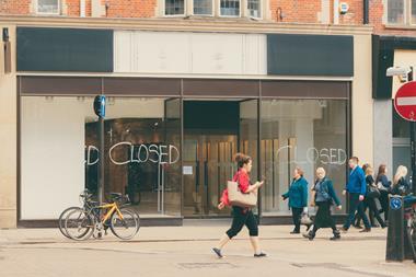 Closed stores on high street