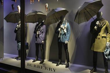 The Burberry window as part of Harrods' Menswear Takeover