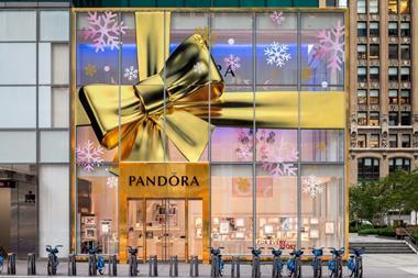 Pandora New York Christmas window 2021