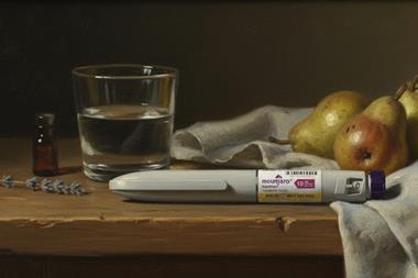 Illustration of Mounjaro on a table