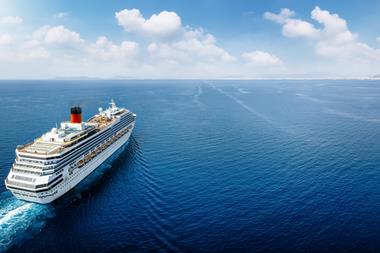 A cruise ship sailing on open waters