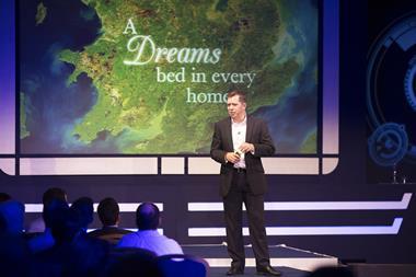 Dreams chief executive Mike Logue at the retailer's store managers' conference last year