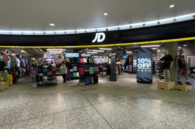 Exterior of JD Sports store at Bristol Airport