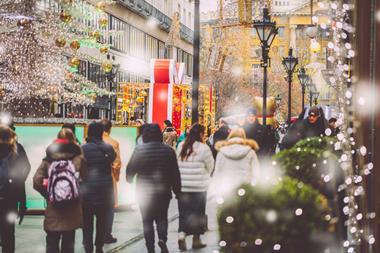 Christmas shopping street