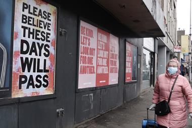 Woman with face mask street