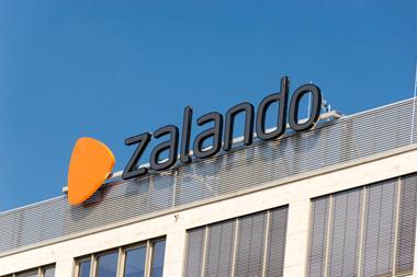Zalando sign over Berlin headquarters