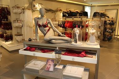 Interior of Indian M&S Lingerie store