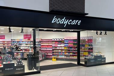 Exterior of Bodycare store in shopping centre