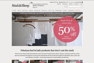 Online bed and bath product retailer Soak & Sleep